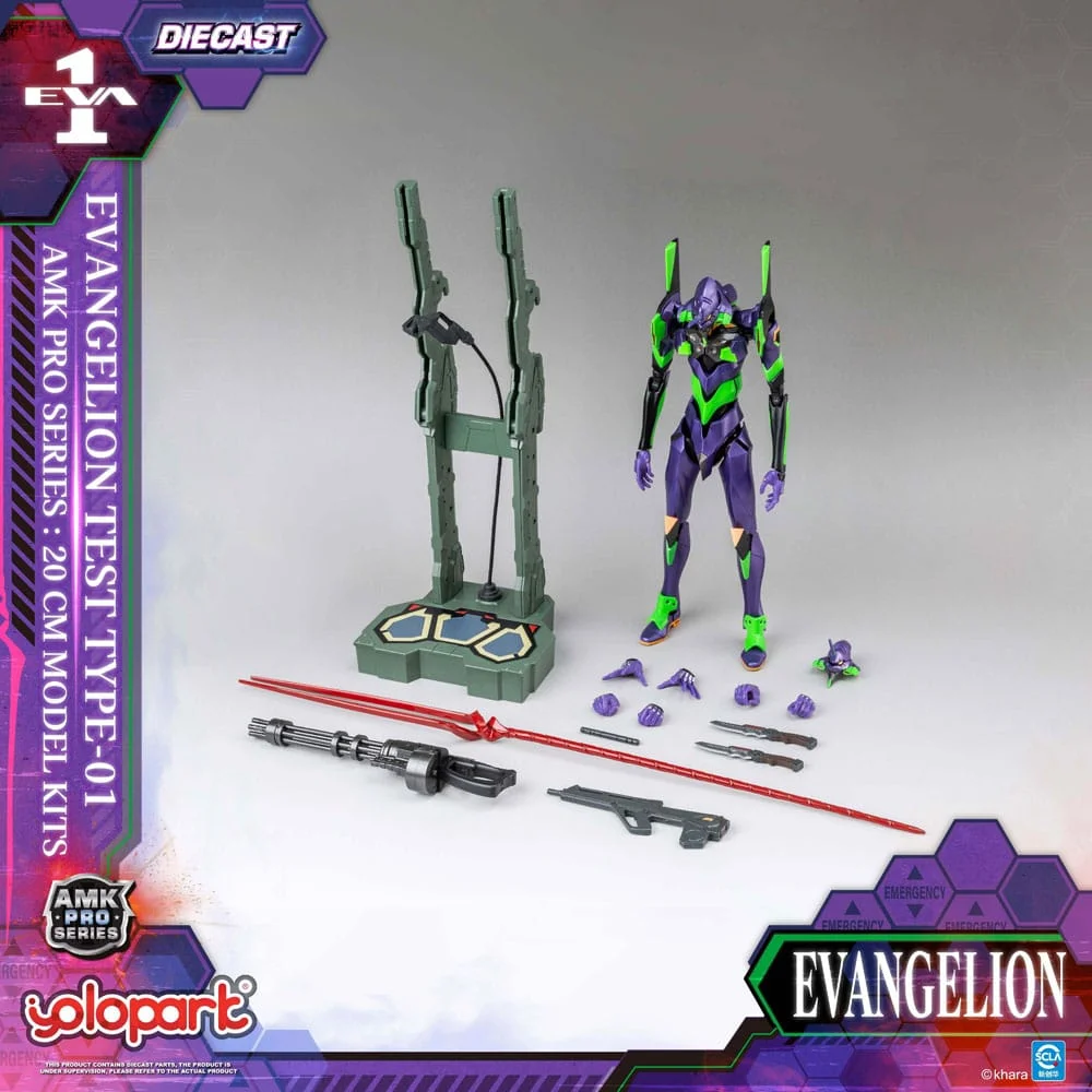 Neon Genesis Evangelion AMK Pro Series Diecast Model Kit Eva-01 Test Type 20 cm